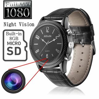 最新 新品 腕時計型カメラ 高画質 録画 録音 赤外線 SDカード内蔵 人気(防犯カメラ)