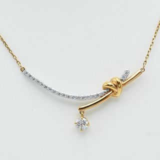 SWAROVSKI - M06 SWAROVSKI スワロフスキー デザイン ラインストーン GP ネックレス ピンクゴールド/シルバー