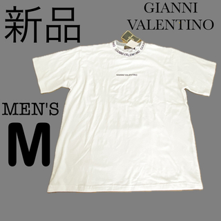 ジャンニバレンチノ(GIANNI VALENTINO)の新品GIANNIVALENTINOジャンニバレンチノTシャツ紳士服M白ホワイト(Tシャツ/カットソー(半袖/袖なし))