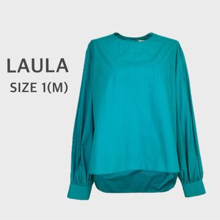 ラウラ(Laula)の【極美品】 Laula ラウラ ブルーグリーン コットン ブラウス トップス (シャツ/ブラウス(長袖/七分))