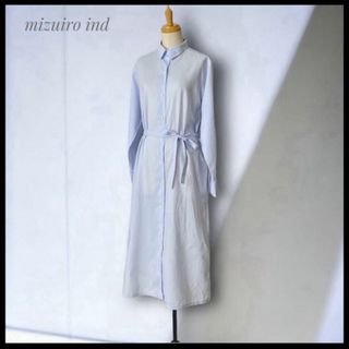 mizuiro ind - 【mizuiroind】 ウエストリボン付 ロングシャツワンピース