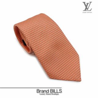 ルイヴィトン(LOUIS VUITTON)の未使用品 ルイ・ヴィトン ネクタイ DIAMONDS V TIE クラヴァット ダイアモンドブイ M75997 オレンジ系 シルク100％(ネクタイ)