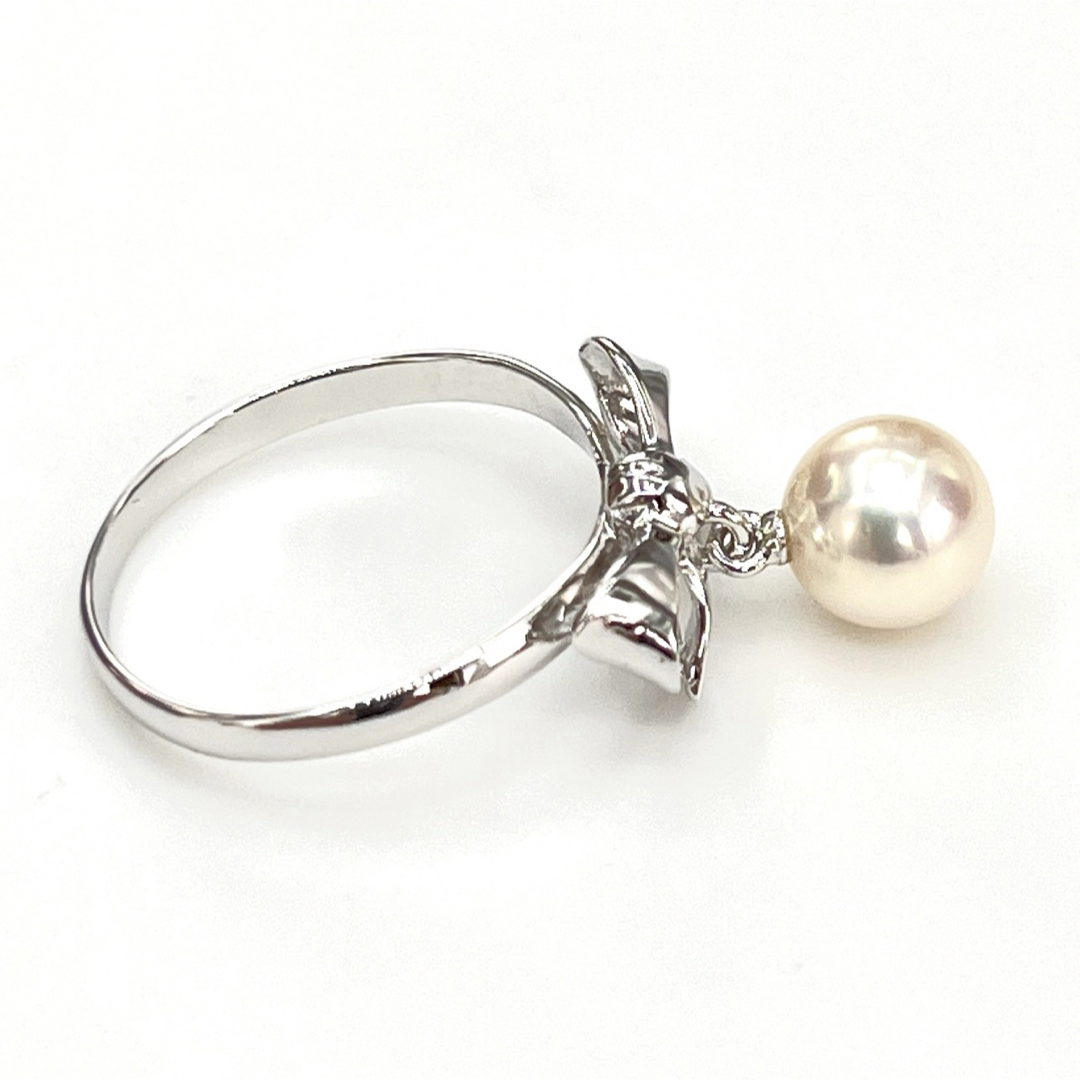 MIKIMOTO - ミキモト真珠島 パール リング リボン モチーフ 珠 MIKIMOTO - ミキモト真珠島 パール リング リボン モチーフ 珠