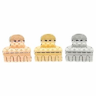 ルイヴィトン(LOUIS VUITTON)のルイヴィトン ヘアクリップ アクセソワール シュブ ナノグラム PM モノグラム メタル シルバー ピンクゴールド イエローゴールド ヘアアクセサリー 9999(バレッタ/ヘアクリップ)