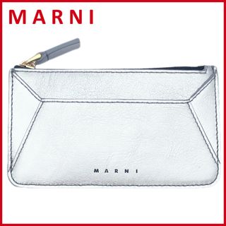 マルニ(Marni)の新品マルニMARNIレザー　カードケース（ミニ財布）　シルバー(財布)