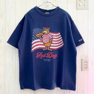 新品　ヴィンテージライク　RedDogs ＢＥＡＲプリントTシャツ　ネイビー(Tシャツ/カットソー(半袖/袖なし))