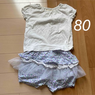 ミキハウス(mikihouse)の女の子　80 Tシャツ　短パン(パンツ)