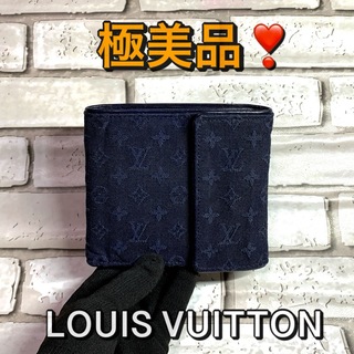 LOUIS VUITTON - ルイヴィトン 財布 モノグラム ミニ キャンバス 紺