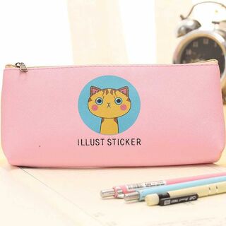 かわいい 猫ちゃん ペンケース ピンク //ao3(ペンケース/筆箱)