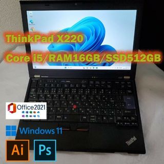 レノボ(Lenovo)のThinkPadX220/Core i5/16GB/SSD512GB/Win11(ノートPC)