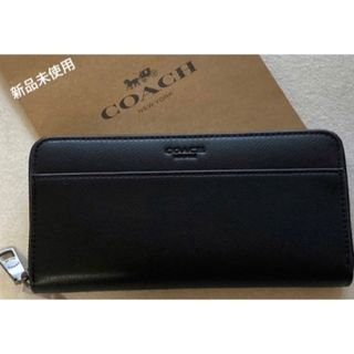 コーチ(COACH)の新品　COACH コーチ メンズ　レディース　長財布　ブラック(長財布)