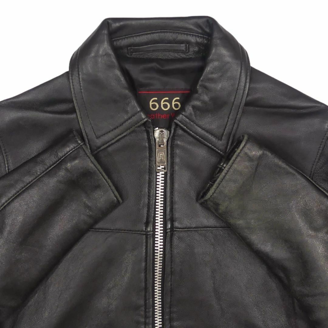 666 - 666 ライダース ジャケット 本革 シングル レザー 32 黒 666 - 666 ライダース ジャケット 本革 シングル レザー 32 黒