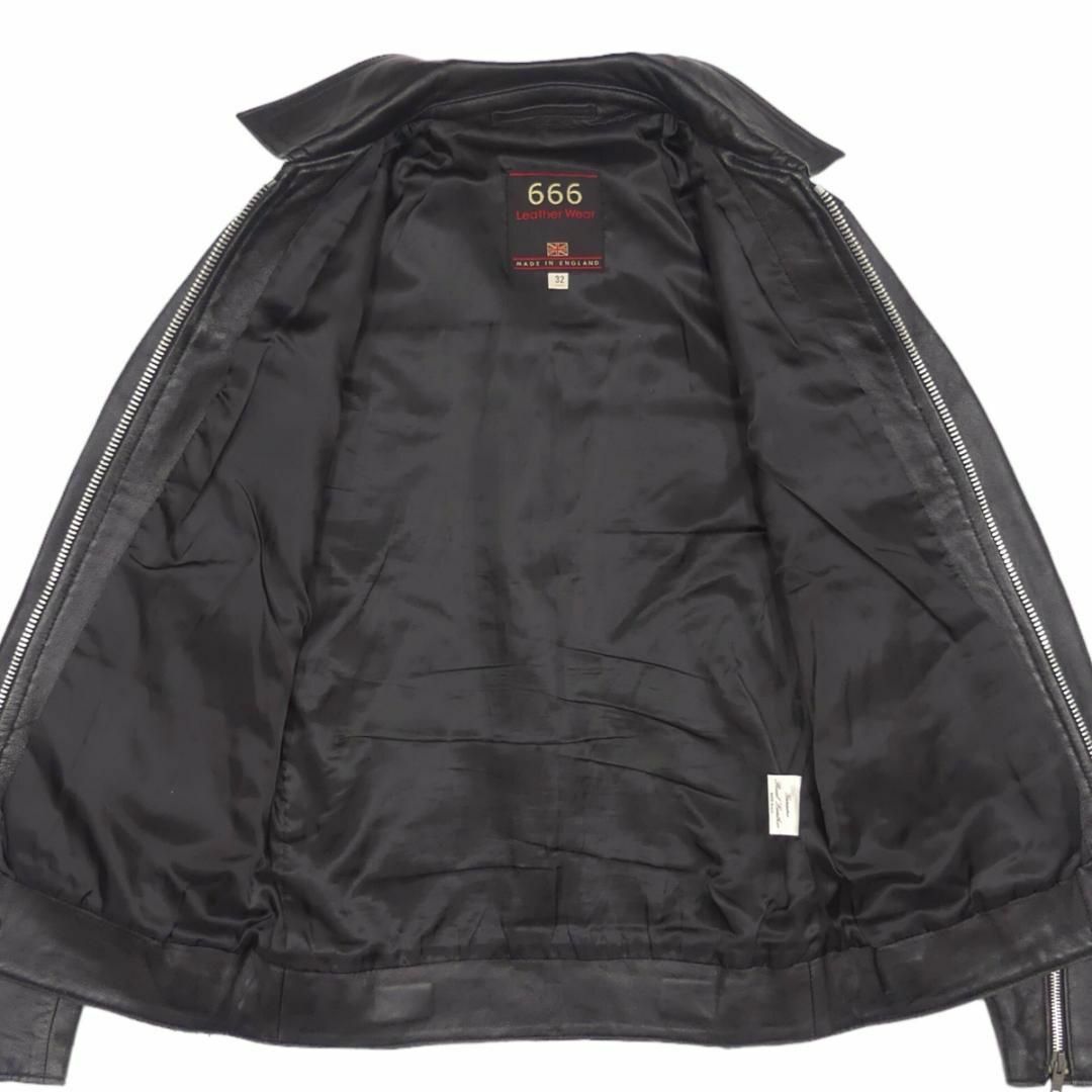 666 - 666 ライダース ジャケット 本革 シングル レザー 32 黒 666 - 666 ライダース ジャケット 本革 シングル レザー 32 黒