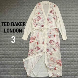 テッドベイカー(TED BAKER)のTED BAKER LONDON  ロング丈　カーディガン　ホワイト　3(カーディガン)