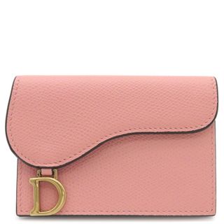 Christian Dior - クリスチャン・ディオール Christian Dior カードケース Saddle カードホルダー レザー ピンク ヴィンテージ金具 サドル 名刺入れ   【保存袋】【中古】