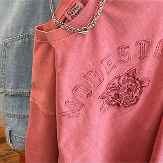 新品　虎ヴィンテージT ピグメント加工　ユニセックス　ピンク　Mサイズ(Tシャツ/カットソー(半袖/袖なし))
