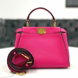 フェンディ(FENDI)の美品☆　フェンディ　ピーカブー　ミニ　セレリア　ピンク　2way　ハンドバッグ(ハンドバッグ)