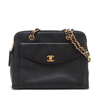 シャネル(CHANEL)のシャネル  キャビアスキン  ブラック レディース ショルダーバッグ(ショルダーバッグ)