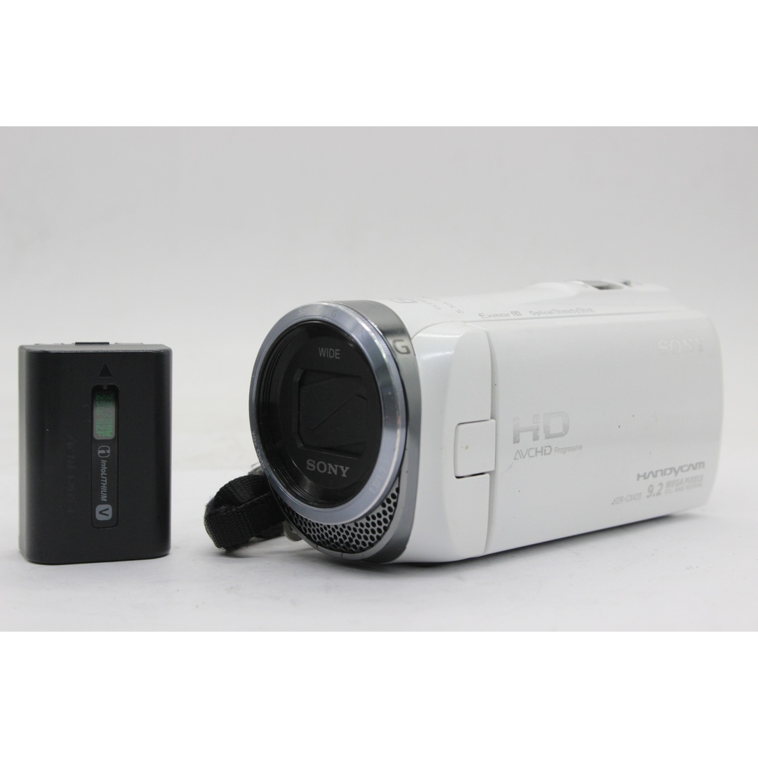 【返品保証】 【録画再生確認済み】ソニー Sony HANDYCAM HDR-CX420 ホワイト 60x バッテリー付き ビデオカメラ v207 |  フリマアプリ ラクマ
