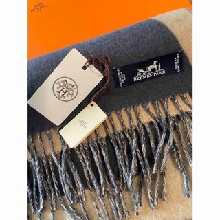 エルメス(Hermes)のお値下げ【美品】エルメス カザック・オプティック カシミヤマフラー(マフラー/ショール)