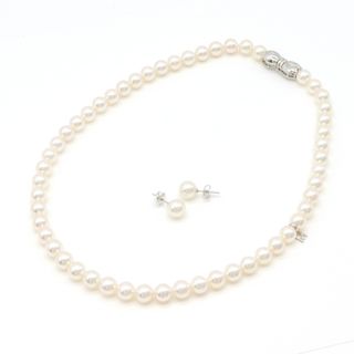 ミキモト(MIKIMOTO)のミキモト パール ネックレス ピアス セット （12350664）(ネックレス)