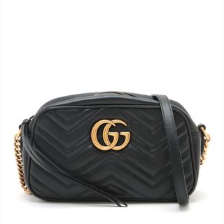 グッチ(Gucci)のグッチ  レザー  ブラック レディース ショルダーバッグ(ショルダーバッグ)