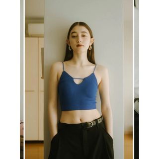 トゥデイフル(TODAYFUL)のKnuthmarf  front design bra top ブルー(キャミソール)