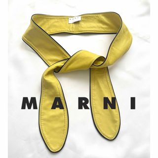 マルニ(Marni)のMARNI マルニ イエロー レザー リボン ベルト アクセサリー(ベルト)