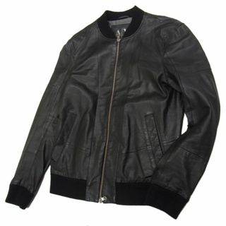 アルマーニエクスチェンジ(ARMANI EXCHANGE)の羊革◇ARMANI EXCHANGE ラムレザージャケット リブニット ブラックアルマーニ エクスチェンジ メンズ 激シブ 革ジャン(レザージャケット)