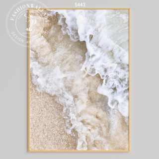 シンプル エレガント ビーチ風景 波打ち際の砂浜アート インテリアポスター 