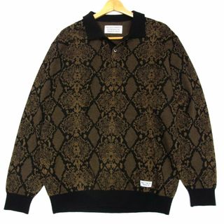 WACKO MARIA - 美品 定価30,800円 23FW◆WACKO MARIA ワコマリア パイソン ニットポロシャツ シルク混素材 メンズ