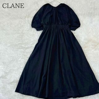 CLANE - 【訳アリ】CLANE﻿ クラネ　バックオープンバルーンスリーブロングワンピース