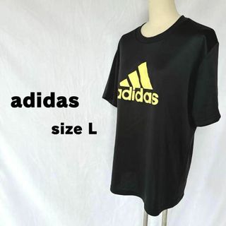 アディダス(adidas)のadidas アディダス スポーツ Tシャツ ウェア ブラック L(Tシャツ(半袖/袖なし))