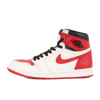 ナイキ(NIKE)の美品 NIKE ナイキ サイズ:25.5cm AIR JORDAN 1 RETRO HIGH OG HERITAGE (555088-161) エアジョーダン1 レトロ ハイ ヘリテージ ホワイト ユニバーシティレッド ブラック US7.5 ハイカット スニーカー シューズ 靴【メンズ】【中古】(スニーカー)