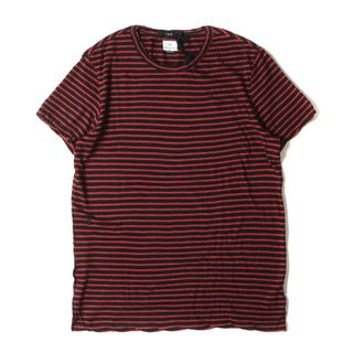 スビ(ksubi)の新品 Ksubi スビ Tシャツ サイズ:2XL 19SS ボーダー ロング クルーネック 半袖Tシャツ SINISTER STRIPE SS TEE ブラック レッド トップス カットソー【メンズ】(Tシャツ/カットソー(半袖/袖なし))