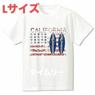 サーフTシャツ メンズ 星 スター 西海岸 星条旗 波乗り カリフォルニア L(Tシャツ/カットソー(半袖/袖なし))