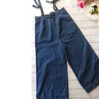 美品！jeans☆サス付きワイドデニムパンツ☆サロペット(デニム/ジーンズ)