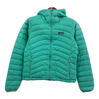 パタゴニア(patagonia)のpatagonia パタゴニア ダウンセーター ダウンジャケット アウトドア 防寒 エメラルドグリーン (レディース M) 中古 古着 Q8295(ダウンジャケット)