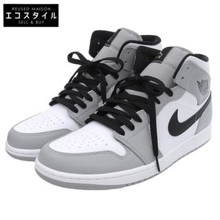 ナイキ(NIKE)のナイキ 未使用 NIKE ナイキ AIR JORDAN 1 MID LIGHT SMOKE GREY スニーカー シューズ メンズ グレー×ホワイト×ブラック 28.5cm 554724-092 10.5(US)(その他)