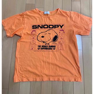 スヌーピー　Tシャツ　オレンジ　半袖(Tシャツ(半袖/袖なし))