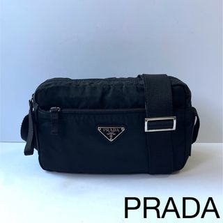 プラダ(PRADA)の【極美品〜美品】プラダ　ミニ ショルダーバッグ　カメラバッグ　ナイロン×レザー(ショルダーバッグ)