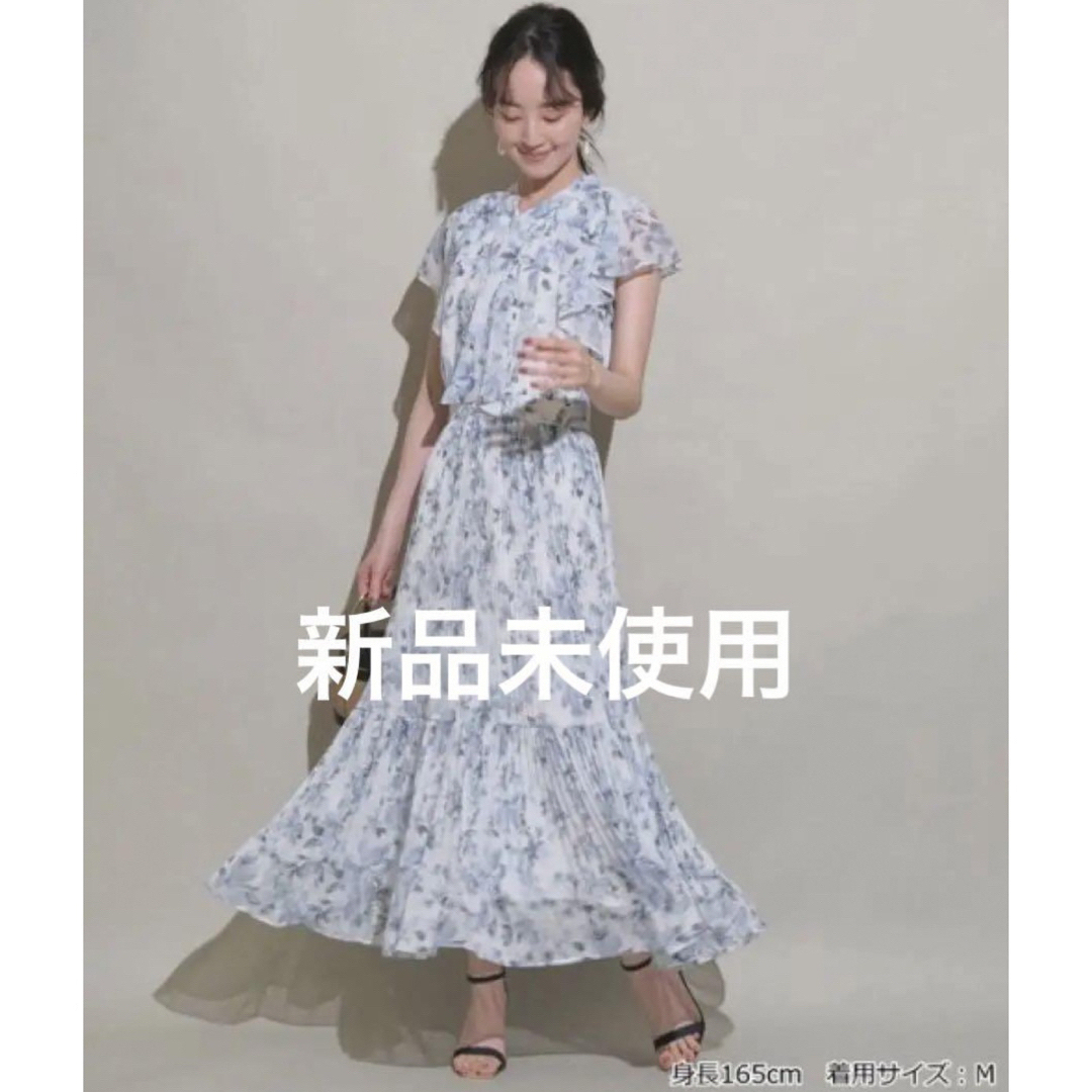 JUSGLITTY - ジャスグリッティー 花柄ボウタイプリーツ JUSGLITTY - ジャスグリッティー 花柄ボウタイプリーツ