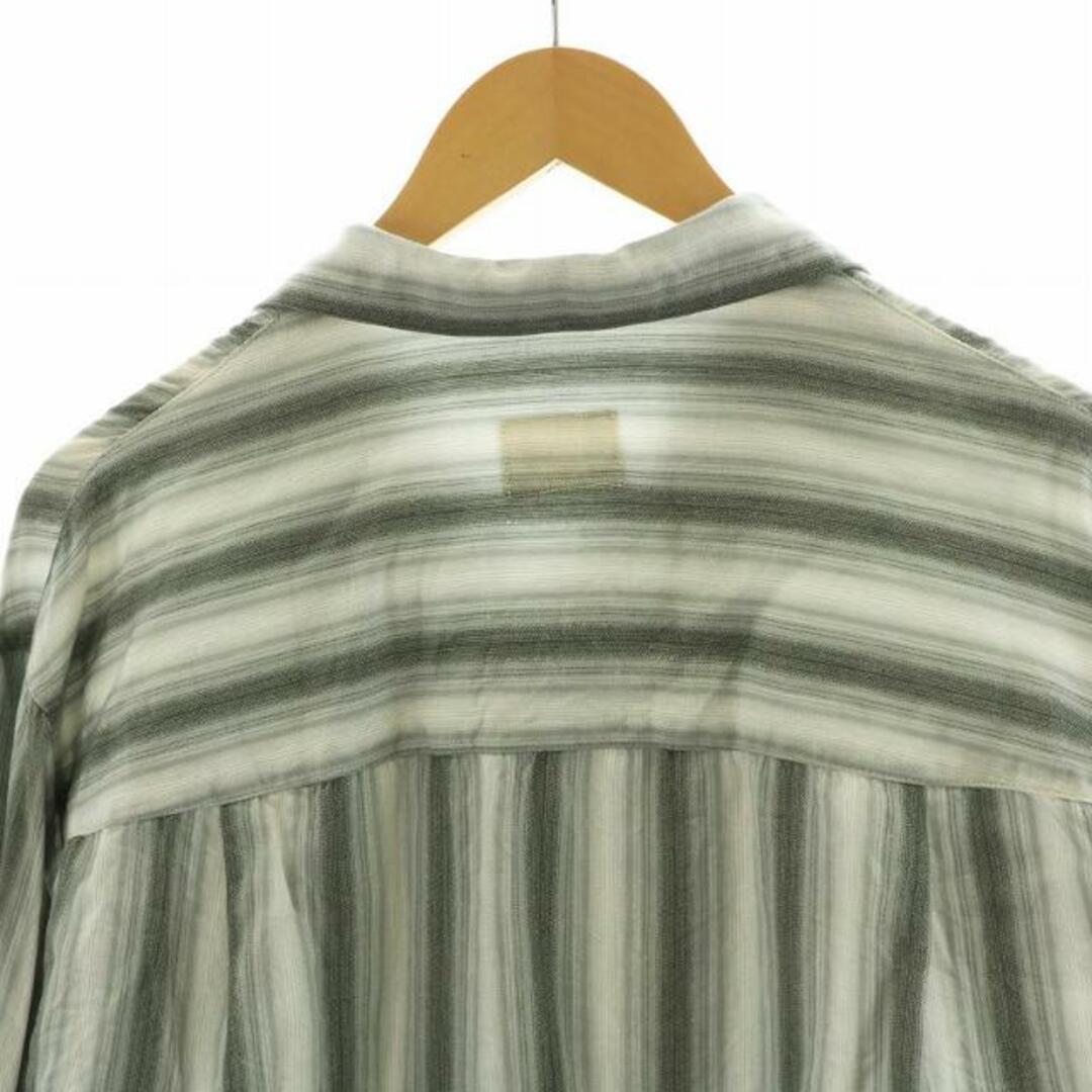 PABLO VINCI Ombre striped shirt M グレー 白 PABLO VINCI Ombre striped shirt M グレー 白