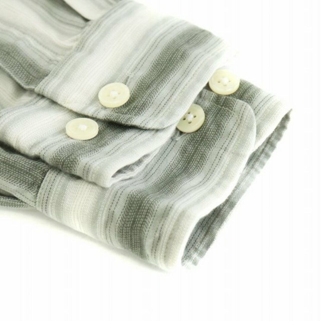 PABLO VINCI Ombre striped shirt M グレー 白 PABLO VINCI Ombre striped shirt M グレー 白