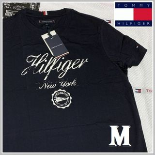 トミーヒルフィガー(TOMMY HILFIGER)の1点のみ◆特別価格　グランジプリントTシャツ ネイビー　Mサイズ(Tシャツ/カットソー(半袖/袖なし))