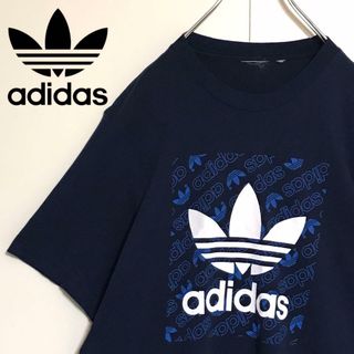 アディダス(adidas)の【希少デザイン】アディダス　ビッグロゴTシャツ　ネイビー　K983(Tシャツ/カットソー(半袖/袖なし))