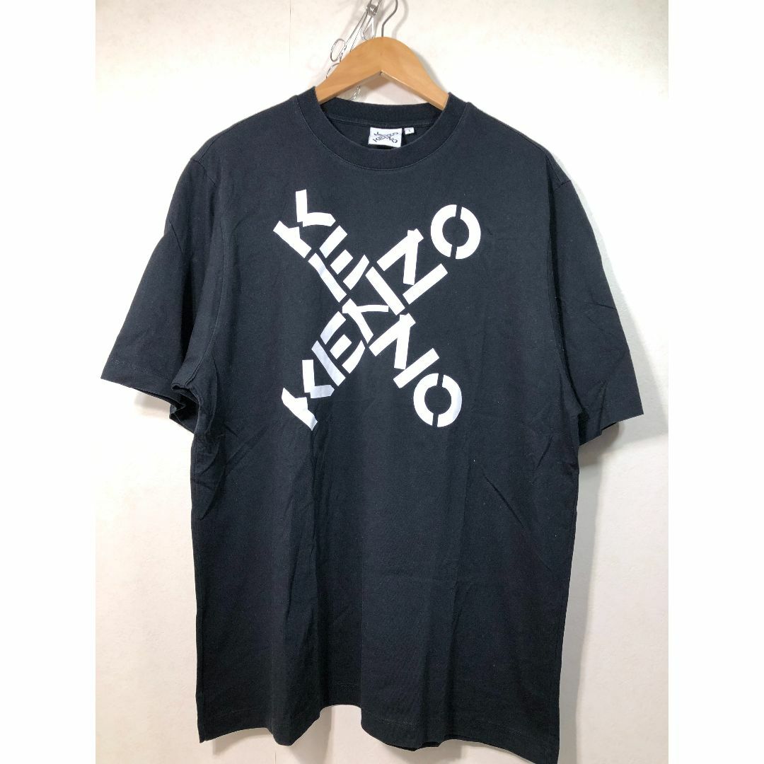 020592● KENZO クロスロゴ クルーネック Tシャツ L ブラック
