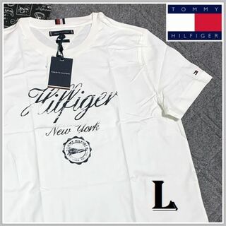 トミーヒルフィガー(TOMMY HILFIGER)の1点のみの特別価格　グランジプリントTシャツ ホワイト　Lサイズ(Tシャツ/カットソー(半袖/袖なし))