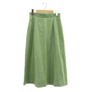 Sybilla - シビラ 総柄 フレアスカート ミモレ ロング 刺繍 L 緑 グリーン