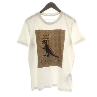 コーチ(COACH)のCOACH Jean-Michel Basquiat Tシャツ M 白 茶(Tシャツ/カットソー(半袖/袖なし))
